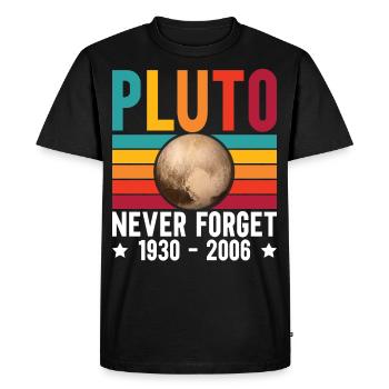 Pluton n’oublie jamais pour les amateurs d’astronomie - T-shirt Premium bio Homme - noir - Devant - Nico (187cm)