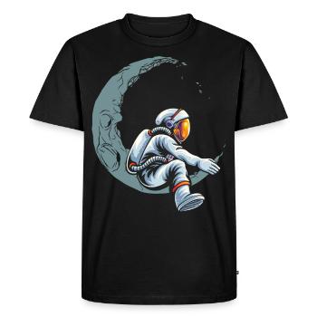 Drôle d’astronaute sur la Lune pour un étudiant en astronomie - T-shirt Premium bio Homme - noir - Devant - Nico (187cm)