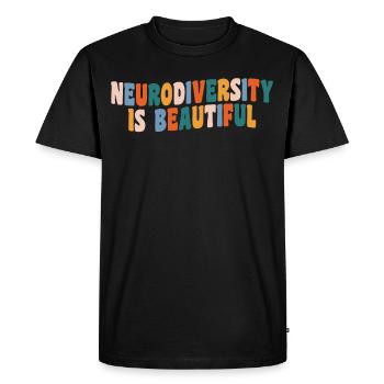 La neurodiversité est belle pour la neurodiversité - T-shirt Premium bio Homme - noir - Devant - Nico (187cm)