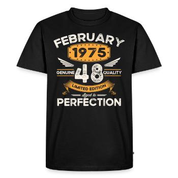 Né 1975 Vintage 48ème anniversaire rétro - T-shirt Premium bio Homme - noir - Devant - Nico (187cm)