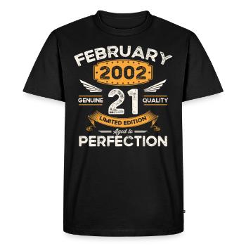 Né 2002 Vintage 21ème anniversaire rétro - T-shirt Premium bio Homme - noir - Devant - Nico (187cm)