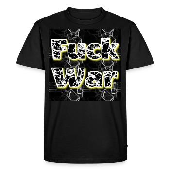 Fuck War - Contre la guerre - Illustration - T-shirt Premium bio Homme - noir - Devant - Nico (187cm)