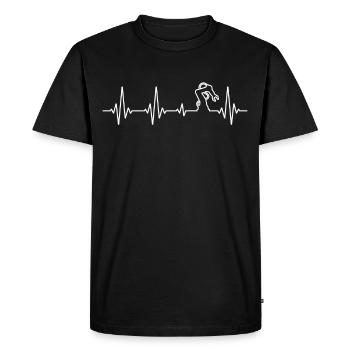 Robot Robotics Engineer Heartbeat - Men's Premium Organic T-Shirt - black - Front - Nico (187cm)