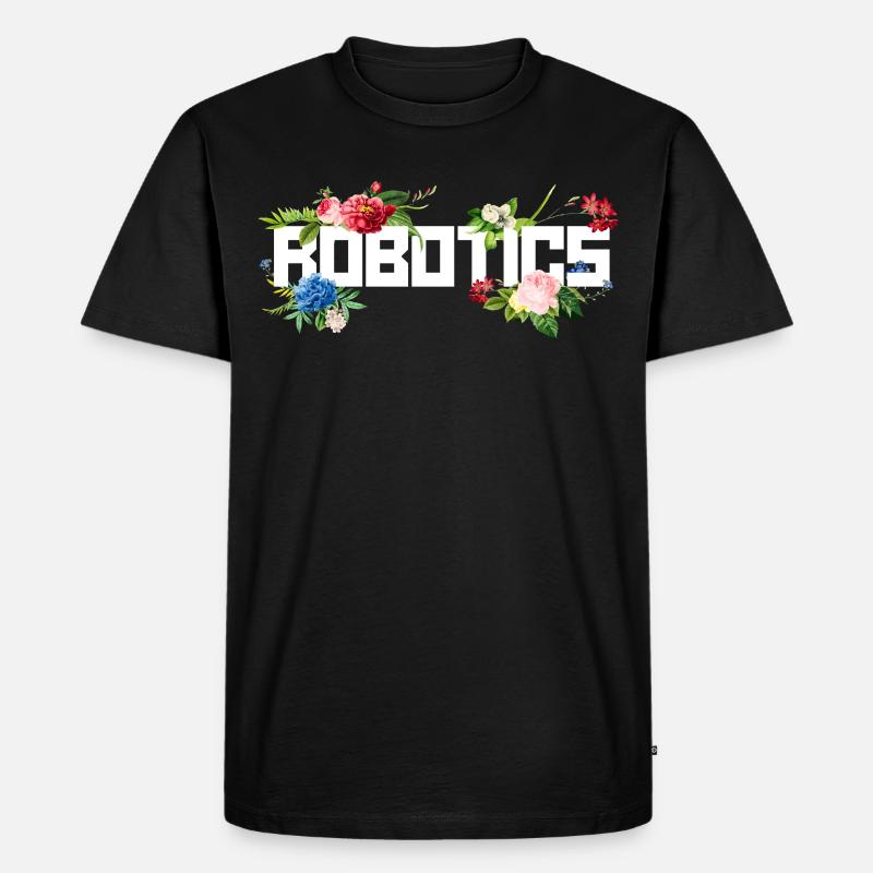 Robot Robotics Engineer Flower - Männer Premium Bio T-Shirt - Schwarz