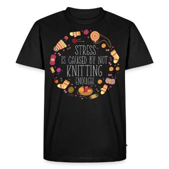 Le stress du tricot est causé - T-shirt Premium bio Homme - noir - Devant - Nico (187cm)