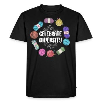 Tricoter Tricoter Célébrer - T-shirt Premium bio Homme - noir - Devant - Nico (187cm)