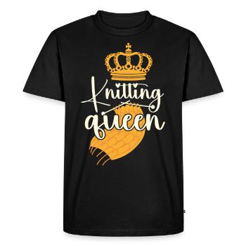 Knitting Knitter Girl Knitting - Men's Premium Organic T-Shirt - black - Front - Nico (187cm)