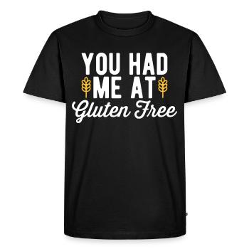 C’est drôle que tu m’avais à Gluten Free pour Gluten Free Lo - T-shirt Premium bio Homme - noir - Devant - Nico (187cm)