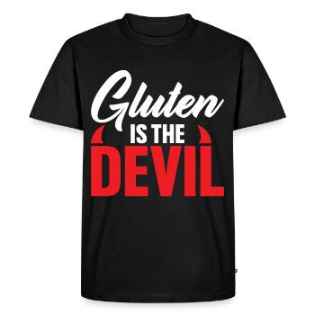 Funny Gluten est le diable pour les amateurs sans gluten - T-shirt Premium bio Homme - noir - Devant - Nico (187cm)