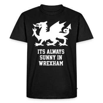 Its Always Sunny In Wrexham - Wales Football Gift - Men's Premium Organic T-Shirt - black - Front - Nico (187cm)