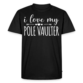 I Love My Pole Vaulter For Pole Vault Athletes - Men's Premium Organic T-Shirt - black - Front - Nico (187cm)