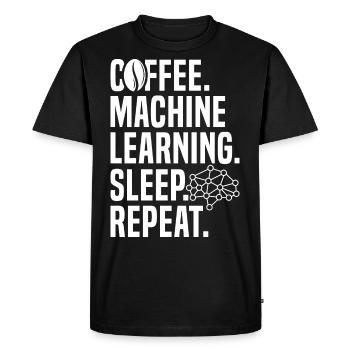 Machine à café Apprentissage du sommeil Répétition pour Machine L - T-shirt Premium bio Homme - noir - Devant - Nico (187cm)