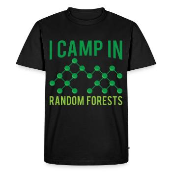 Je campe dans des forêts aléatoires pour l’apprentissage automatique - T-shirt Premium bio Homme - noir - Devant - Nico (187cm)