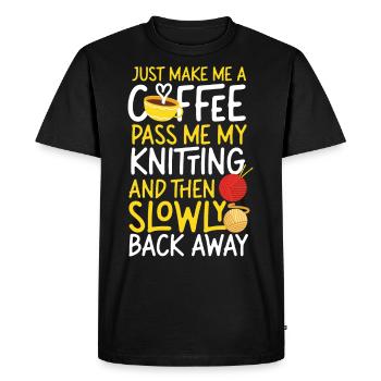 Tricoter du café tricoté juste faire - T-shirt Premium bio Homme - noir - Devant - Nico (187cm)