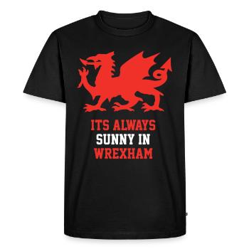 Its Always Sunny In Wrexham - Wales Football Gift - Men's Premium Organic T-Shirt - black - Front - Nico (187cm)