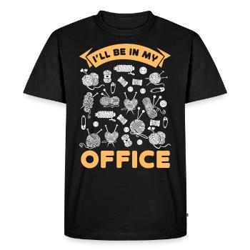 Tricoter Tricoter Je serai dans mon - T-shirt Premium bio Homme - noir - Devant - Nico (187cm)