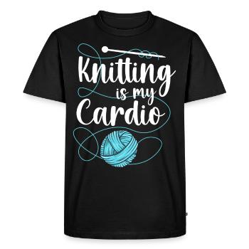 Tricoter Tricoter Tricoter est mon - T-shirt Premium bio Homme - noir - Devant - Nico (187cm)