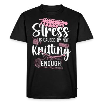 Le stress du tricot est causé - T-shirt Premium bio Homme - noir - Devant - Nico (187cm)