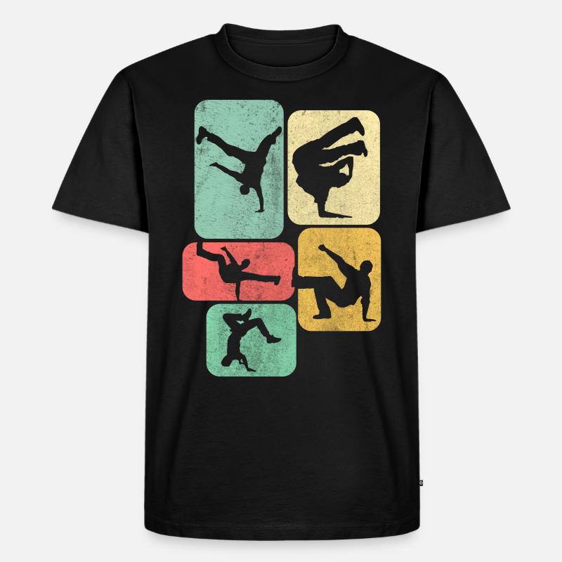 Retro Breakdance Breakdancer Tanzen - Männer Premium Bio T-Shirt - Schwarz