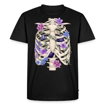 côtes avec fleurs - T-shirt Premium bio Homme - noir - Devant - Nico (187cm)