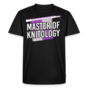 Tricot Tricoteur Maître De - T-shirt Premium bio Homme - noir - Devant - Nico (187cm)