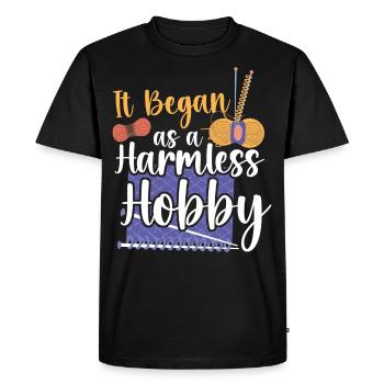 Tricoter Tricoter Il a commencé comme un - T-shirt Premium bio Homme - noir - Devant - Nico (187cm)