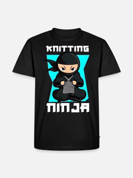 Knitting Knitter Ninja Knitting - Men's Premium Organic T-Shirt - black