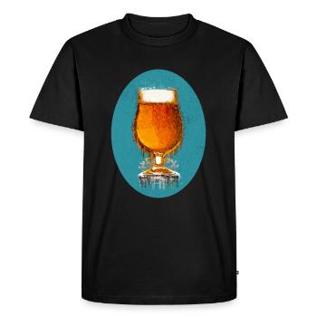 Mmmm... Bière... - T-shirt Premium bio Homme - noir - Devant - Nico (187cm)