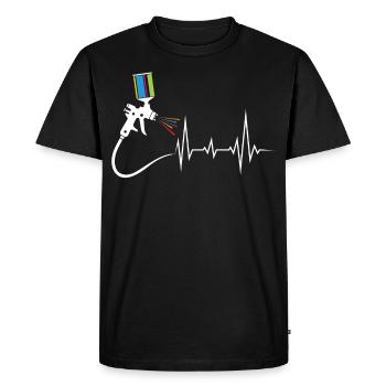 Cœur de peintre de voiture battement de cœur pour peintre de voiture - T-shirt Premium bio Homme - noir - Devant - Nico (187cm)