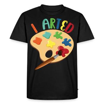 J’ai dessiné pour peintre - T-shirt Premium bio Homme - noir - Devant - Nico (187cm)