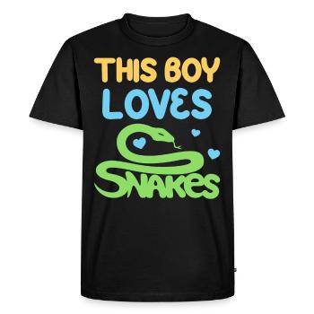 This boy loves snakes - Men's Premium Organic T-Shirt - black - Front - Nico (187cm)