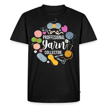 Tricoter Tricoter Fil Professionnel - T-shirt Premium bio Homme - noir - Devant - Nico (187cm)