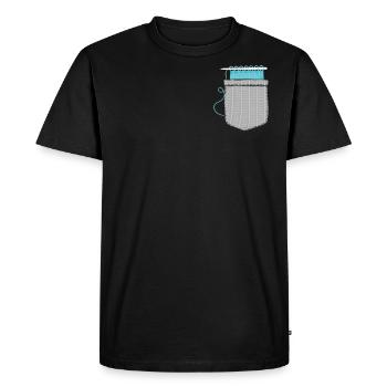 Knitting Wrinkled Pocket Knitting - Men's Premium Organic T-Shirt - black - Front - Nico (187cm)