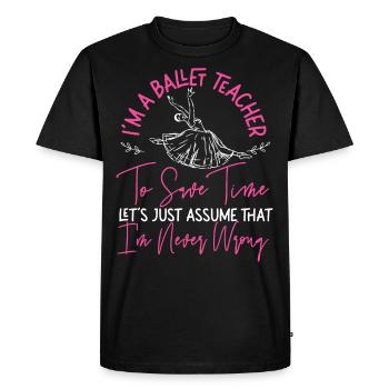 Ballet Danseuse Danse Ballerine - T-shirt Premium bio Homme - noir - Devant - Nico (187cm)