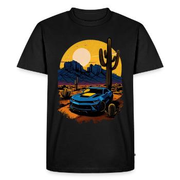 Muscle Car dans le désert - T-shirt Premium bio Homme - noir - Devant - Nico (187cm)