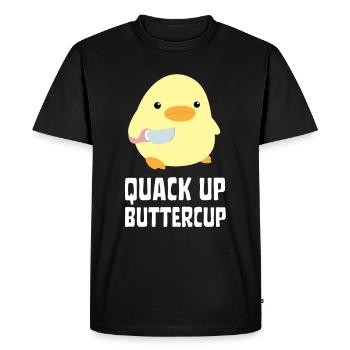 Quack Up Buttercup Duck avec couteau Ente mit Messer - T-shirt Premium bio Homme - noir - Devant - Nico (187cm)