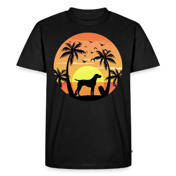 Chien d’arrêt allemand à poil court Plage de surf - T-shirt Premium bio Homme - noir - Devant - Nico (187cm)