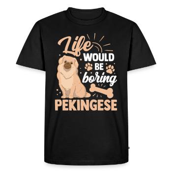 Ennuyeux sans Pékinois Pékin Palais Chien - T-shirt Premium bio Homme - noir - Devant - Nico (187cm)