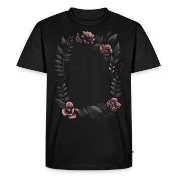 Nature flower frame with flowers and plants - Men's Premium Organic T-Shirt - black - Front - Nico (187cm)