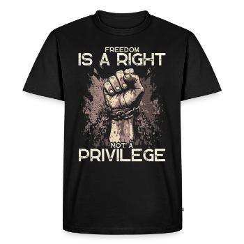 La liberté est un privilège - Black History - T-shirt Premium bio Homme - noir - Devant - Nico (187cm)