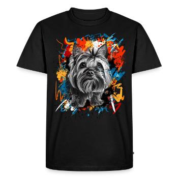 Yorkshire Terrier - T-shirt Premium bio Homme - noir - Devant - Nico (187cm)