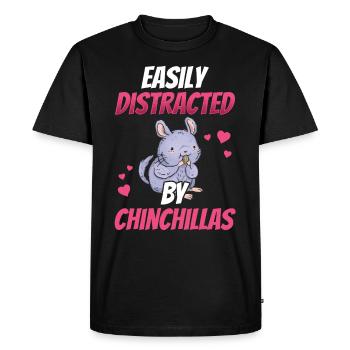 Distrait par le pou laineux de rongeur chinchilla - T-shirt Premium bio Homme - noir - Devant - Nico (187cm)
