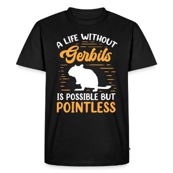 La vie sans rongeur gerbille Gerbille - T-shirt Premium bio Homme - noir - Devant - Nico (187cm)