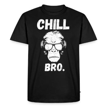 Chill Bro Monkey with Sunglasses Funny Outfit - Men's Premium Organic T-Shirt - black - Front - Nico (187cm)