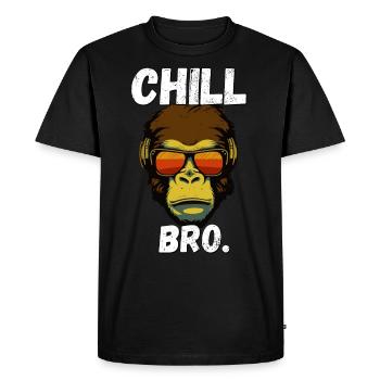 Chill Bro Monkey with Sunglasses Funny Outfit - Men's Premium Organic T-Shirt - black - Front - Nico (187cm)