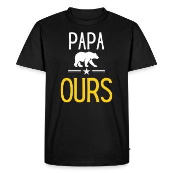 Papa ours - T-shirt Premium bio Homme - noir - Devant - Nico (187cm)