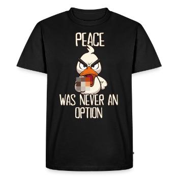 Peace was never an option duck with middle finger - Men's Premium Organic T-Shirt - black - Front - Nico (187cm)
