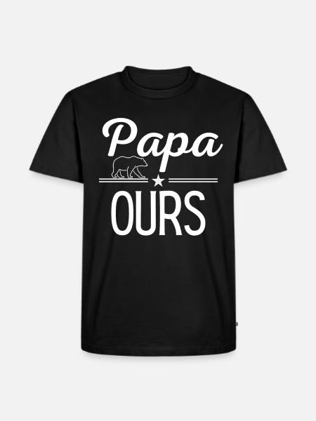 Papa ours - T-shirt Premium bio Homme - noir