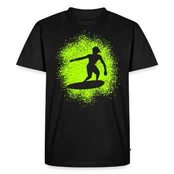 Skimboarding Skimboarder Surfer Silhouette - Men's Premium Organic T-Shirt - black - Front - Nico (187cm)