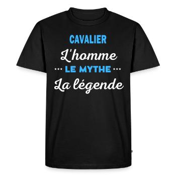 CAVALIER homme mythe légende - T-shirt Premium bio Homme - noir - Devant - Nico (187cm)